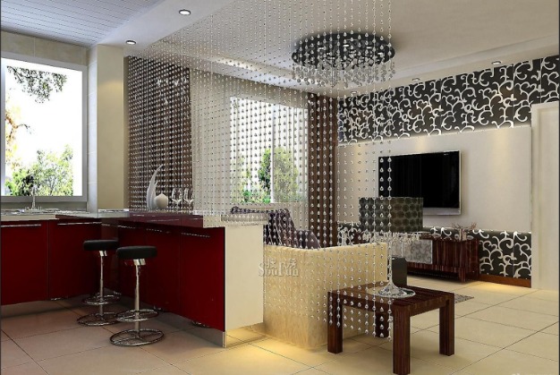 别再用屏风堵光了：新中式“珠帘隔断”把氛围感直接拉满(图1)